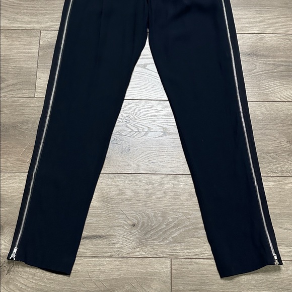 A.L.C. High Rise Double Side Zip Crepe Trousers Pants Tailored Black Size 4 - Picture 5 of 16